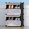 Шафа для взуття MP A1-4, 37x37x90 см, Чорний, на 4 секції / Пластикова тумба для взуття / Органайзер для взуття, фото 2