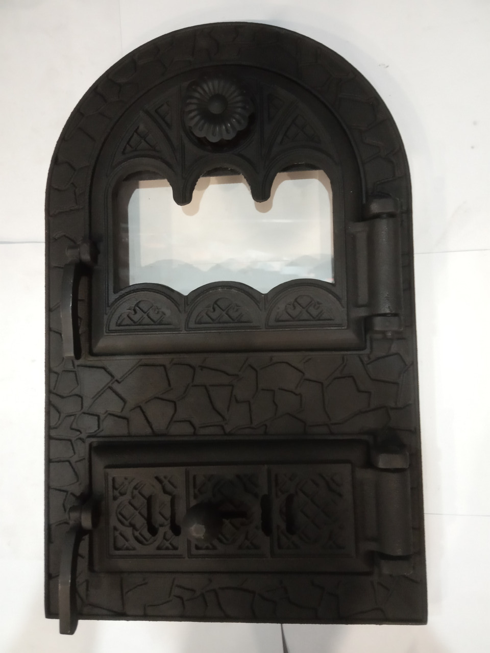 Чавунні дверцята спарка(ПЗ) № 915 скло арка