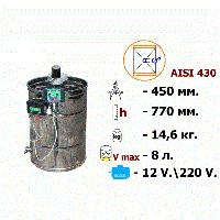 Медогонка 2-х рамочная не поворотная нержавеющая AISI 430 без подставки с эл. приводом 220/12 В