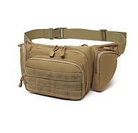 Тактическая военная сумка на пояс цвета хаки