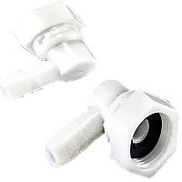 Кутик пластиковий із накидною гайкою під гнучкий шланг