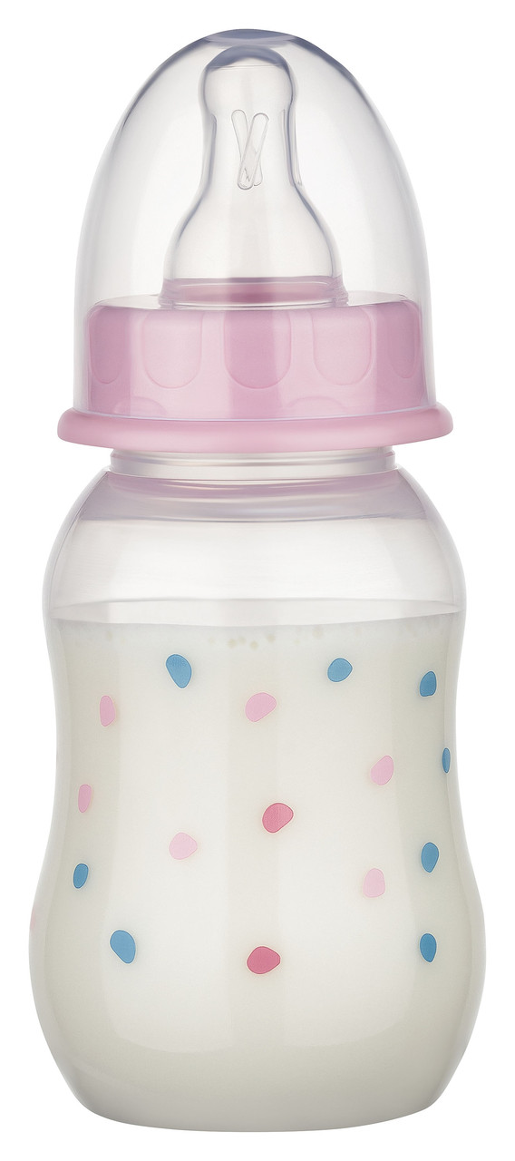 Пляшка пластикова рожева Baby-Nova, 130мл, фото 1