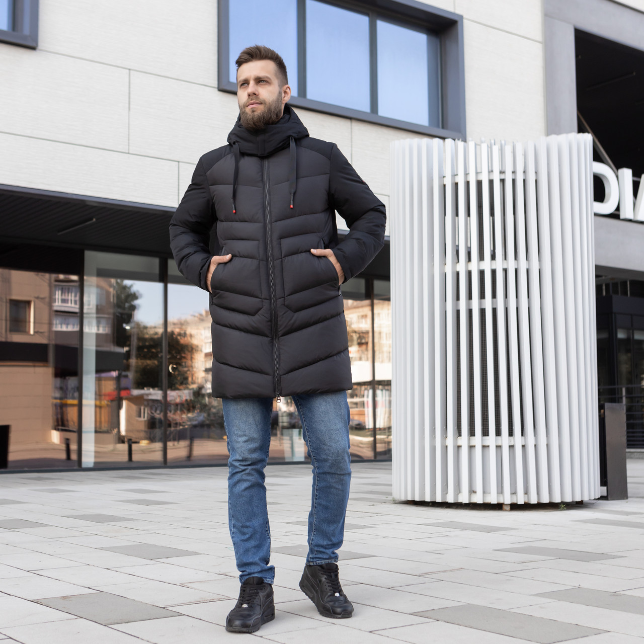 Зимова парка чоловіча  великого розміру 54-60 чорний, фото 1