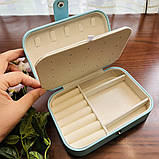 Бірюзова скринька органайзер для біжутерії та прикрас 16*11*5 см на магніті., фото 3