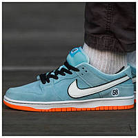 Мужские / женские кроссовки Nike SB Dunk Low Blue Orange Club 58 Gulf , голубые замшевые найк сб данк лов