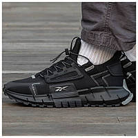 Мужские кроссовки Reebok Zig Kinetica Edge Black, черные кроссовки рибок зиг кинетика эдж