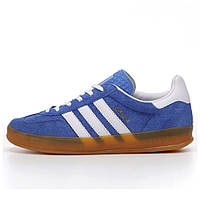 Мужские / женские кроссовки Adidas Gazelle Indoor Blue White Brown, синие замшевые адидас газели газель индор
