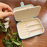 Бірюзова скринька органайзер для біжутерії та прикрас 16*11*5 см на магніті., фото 5