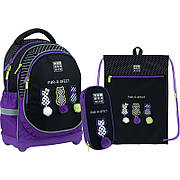 Шкільний набір  рюкзак + пенал + сумка для взуття Wonder Kite Pur-r-rfect SET_WK22-724S-3