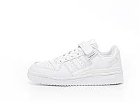Кросівки жіночі модні білі Adidas Forum Low. Весняні чоловічі кросівки в білому кольорі Адидас Форум, фото 4