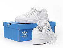 Кросівки жіночі модні білі Adidas Forum Low. Весняні чоловічі кросівки в білому кольорі Адидас Форум, фото 8