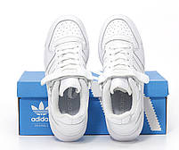 Кросівки жіночі модні білі Adidas Forum Low. Весняні чоловічі кросівки в білому кольорі Адидас Форум, фото 9