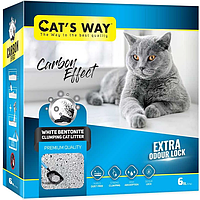 Наполнитель для кошачьего туалета Cat's Way Carbon Effect бентонитовый комкующий с активированным углем 6 л