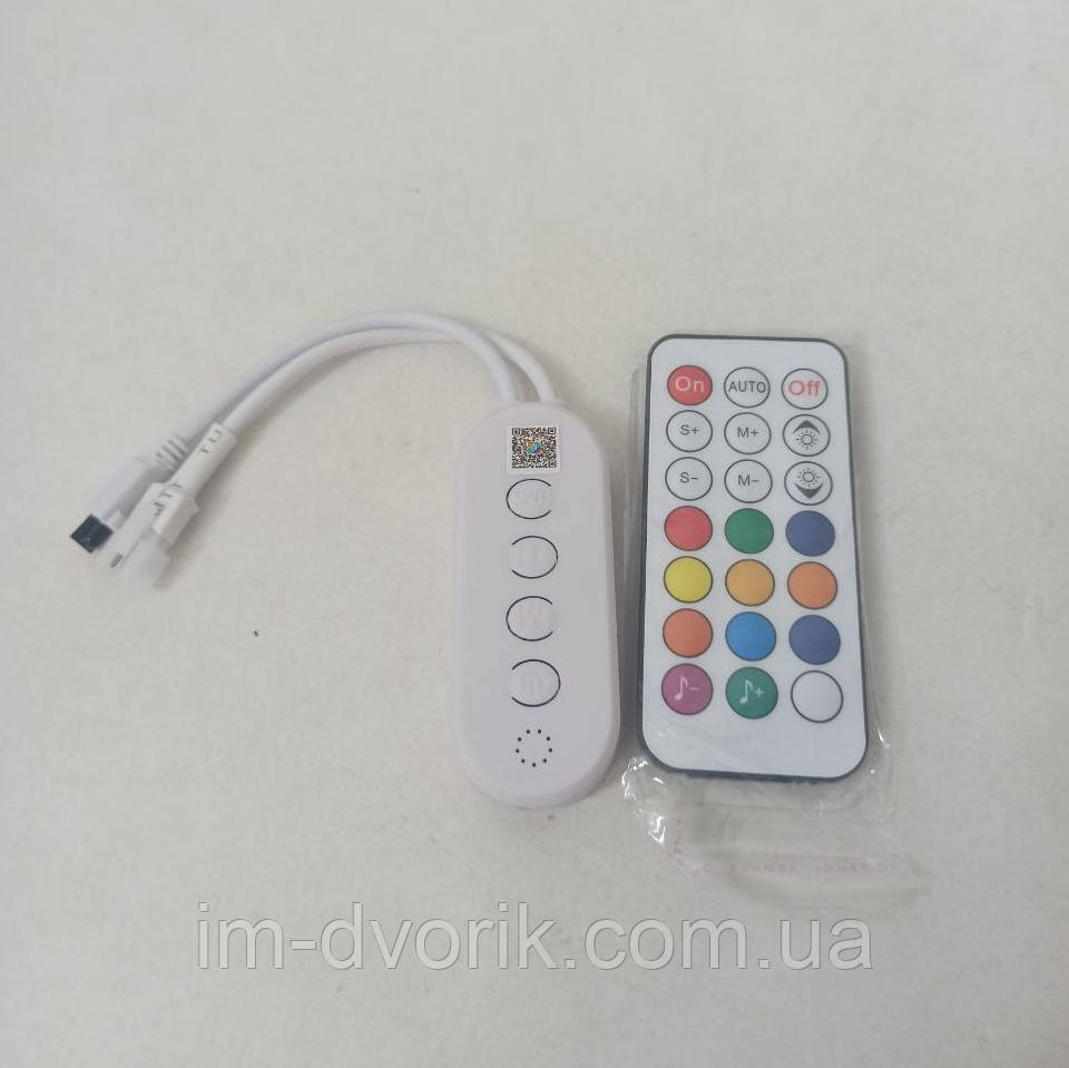 Контролер смарт RGB Bluetooth музичний з пультом IR 21 кнопка, фото 1