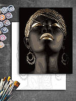ЗОЛОТАЯ Картина по номерам "Art Millennium" АМ-0465 на холсте с золотыми красками "Девушка" 60*80см