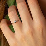 Помоловічне кільце з чорним діамантом 
(біле золото) 236401122, фото 4