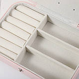 Зручна рожева скринька для біжутерії та прикрас 16*11*5 см на магніті., фото 7