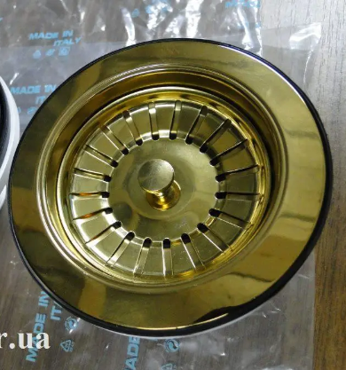 Євро вентиль для кухонної мийки  без переливу (золото).