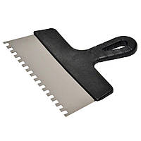 Шпатель із пластмасовою ручкою, зубчастий 200 мм 8х8 мм