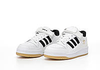Кросівки жіночі модні білі Adidas Forum Low. Весняні кросівки жіночі білі з чорним Адідас Форум, фото 3