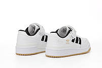 Кросівки жіночі модні білі Adidas Forum Low. Весняні кросівки жіночі білі з чорним Адідас Форум, фото 4