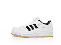 Кросівки жіночі модні білі Adidas Forum Low. Весняні кросівки жіночі білі з чорним Адідас Форум, фото 5