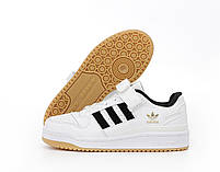 Кросівки жіночі модні білі Adidas Forum Low. Весняні кросівки жіночі білі з чорним Адідас Форум, фото 7