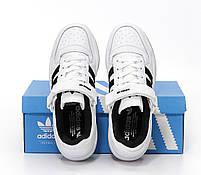 Кросівки жіночі модні білі Adidas Forum Low. Весняні кросівки жіночі білі з чорним Адідас Форум, фото 9