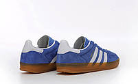 Чоловічі кросівки низькі сині Adidas Gazelle. Замшеві кеди весна літо жіночі Адидас Газель замша, фото 6