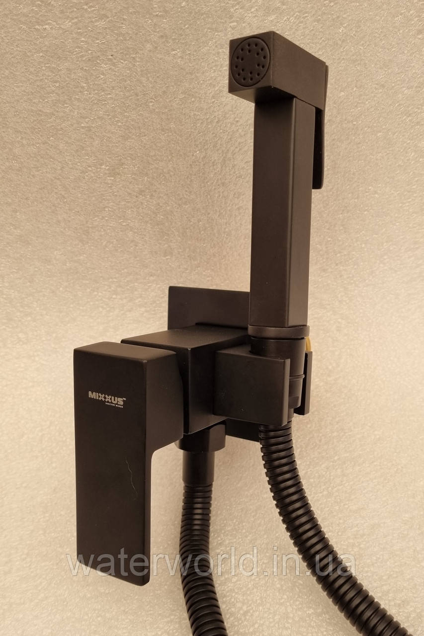 Гігієнічний душ прихованого МОНТАЖУ MIXXUS Mark CHR-002 inner BLACK чорного кольору, фото 1