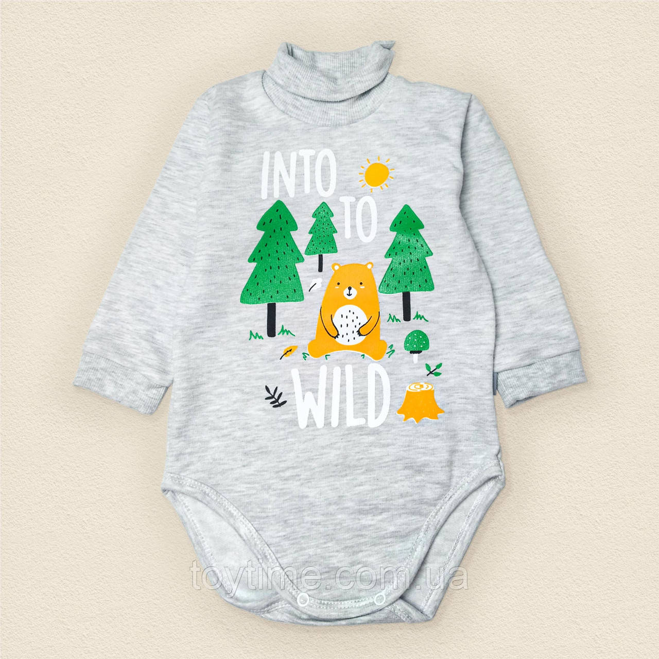 Боді демісезонний з начосом та високою горловиною Wood, фото 1