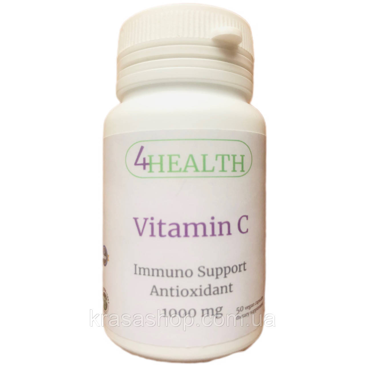 4HEALTH - Vitamin C (Immuno Support, Antioxidant) 1000 mg (50 капс)