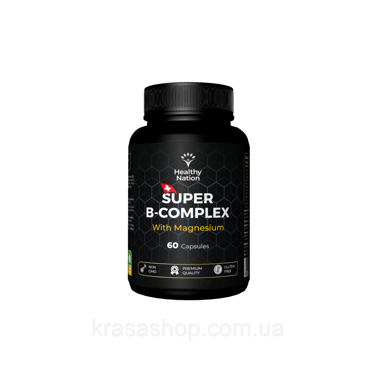 Healthy Nation - Вітаміни групи В з магнієм / Super B-Complex With Magnesium (60 капс)