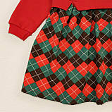 Картате плаття дитяче з тканини з начосом Christmas, фото 3