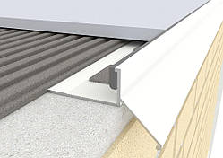 Алюмінієвий карниз капельник MINI відлив для відкритого балкону тераси парапету під плитку 2,7 метра колір білий матовий