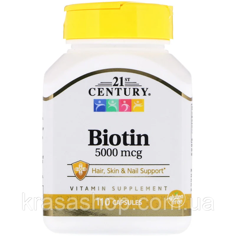Біотин biotin 5000 мкг 21st century (110 капс)
