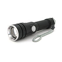 Ліхтар ручний BAILONG BL-611-P50, 1LED P50, 10W, 2 режими, ZOOM, 18650/2800mAh, Black, IP44, USB-microUSB,