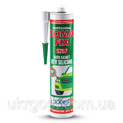 Герметик силіконовий термостійкий Soma Fix S257 RTV 280 мл, фото 1