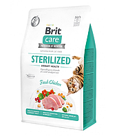 Сухий корм для стерилізованих котів Brit Care Cat GF Sterilized Urinary Health 2кг курка