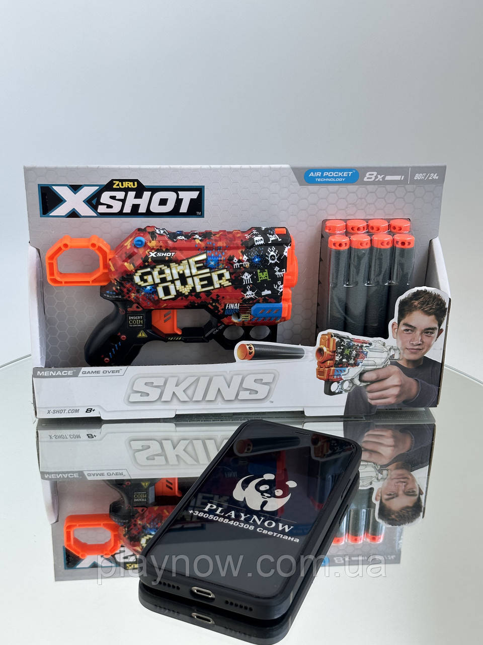 Дитячий швидкострільний бластер X-Shot Skins Menace Game Over дитяча зброя, фото 1