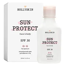 Сонцезахисний крем для обличчя і тіла Hollyskin Sun Protect SPF 30  (100 мл)