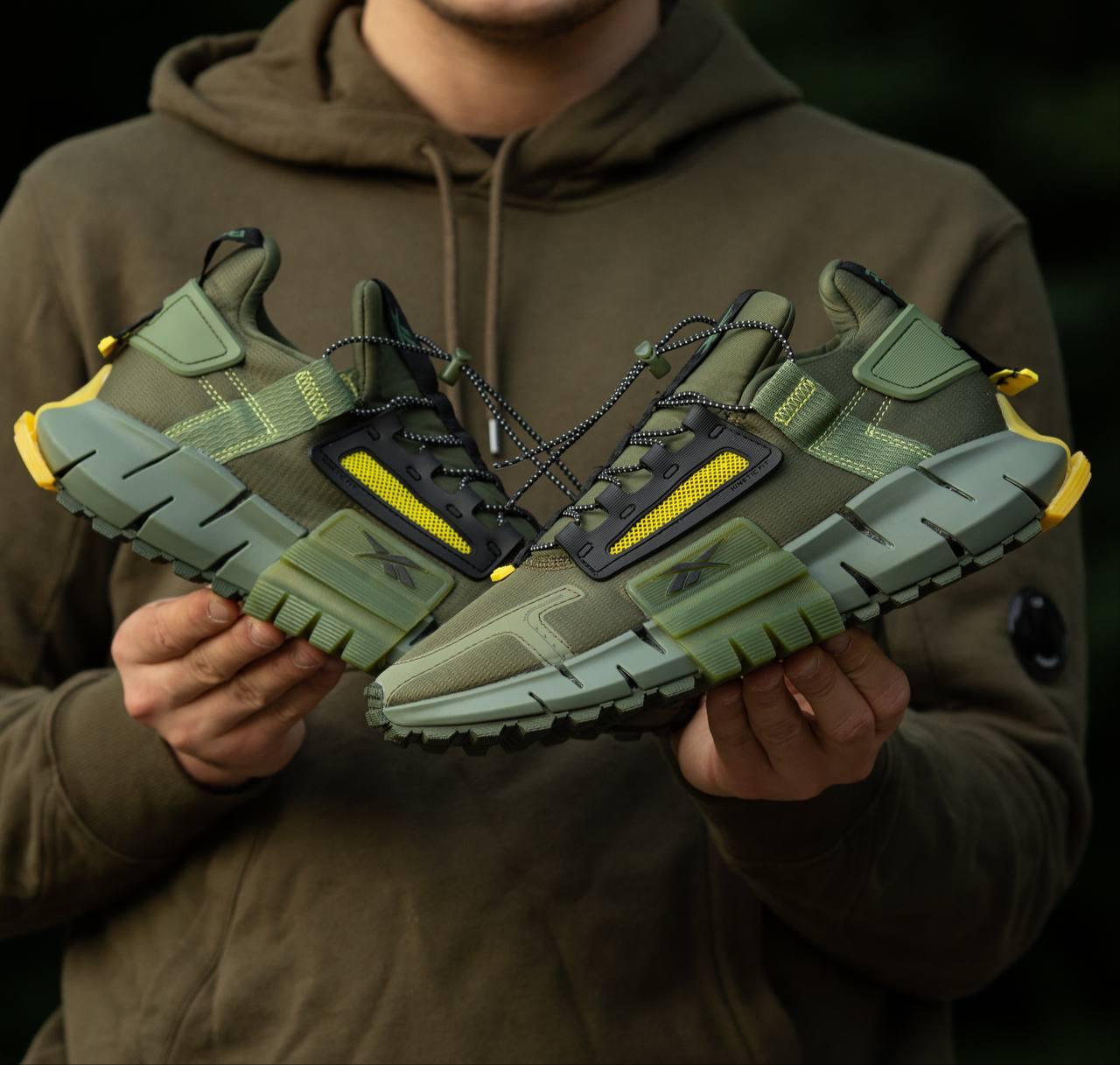 Кросівки чоловічі хакі Reebok Zig Kinetica Edge Cozy Shock Absorption Khaki Yellow (13101)