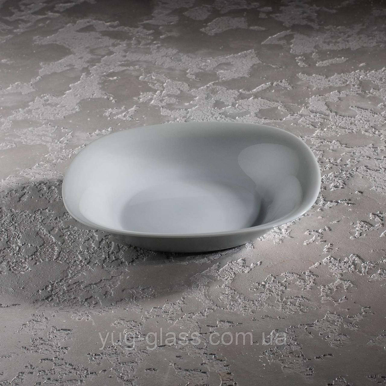 Тарелка суповая квадратная Carine Granit 21 см, цвет серый Luminarc. - фото 1 - id-p1937299562