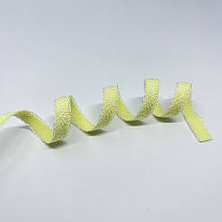 Бретель лимонна орнамент з рюшами 8 мм.