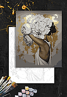ЗОЛОТАЯ Картина по номерам "Art Millennium" АМ-0621 на холсте с золотыми красками "Роза в руке" 60*80см