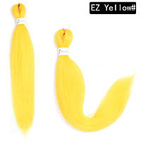 Канекалон желтый Easy Braid Yellow однотонный EZ Длина 65см Вес 90г Низкотемпературный 100-150°С