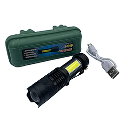 Ліхтар акумуляторний BL-525 COB ручний з micro usb Чорний