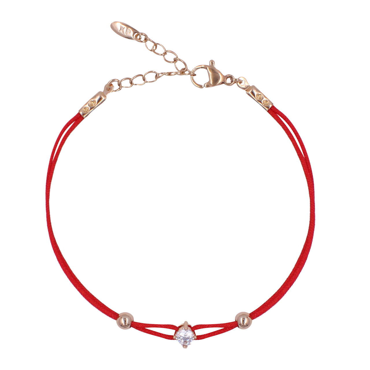 Браслет "Червона нитка з камінчиком 0,4 см" лимонна позолота Xuping 370949, фото 1