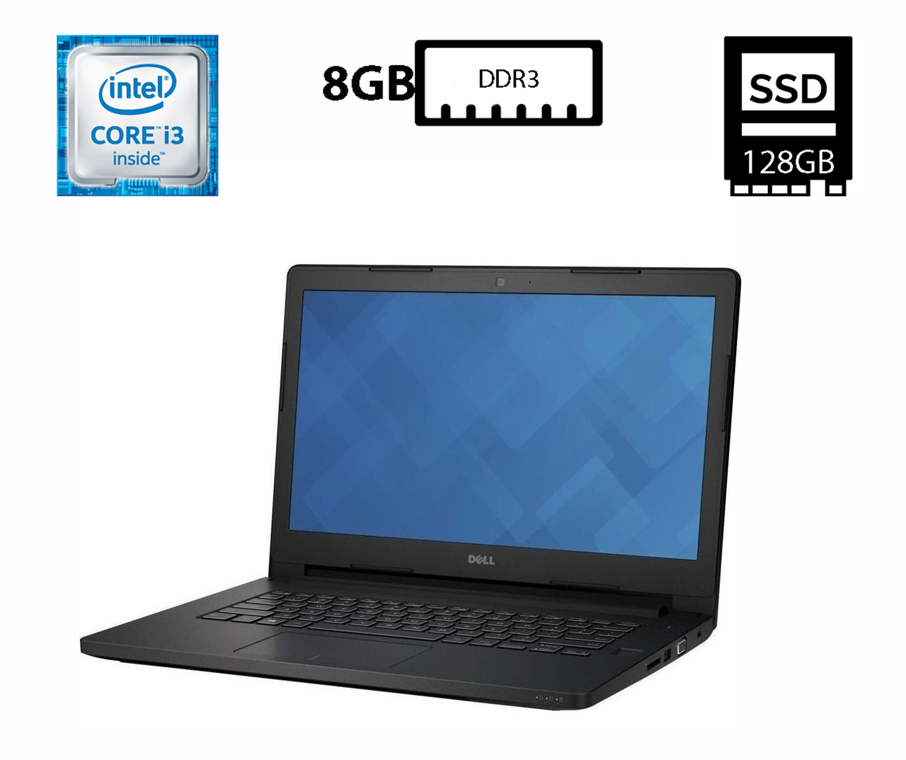 Ноутбук Dell Latitude 3460/14”TN(1366x768)/Intel Core i3-5005U 2.00GHz/8GB DDR3/SSD 128GB/Intel HD Graphics