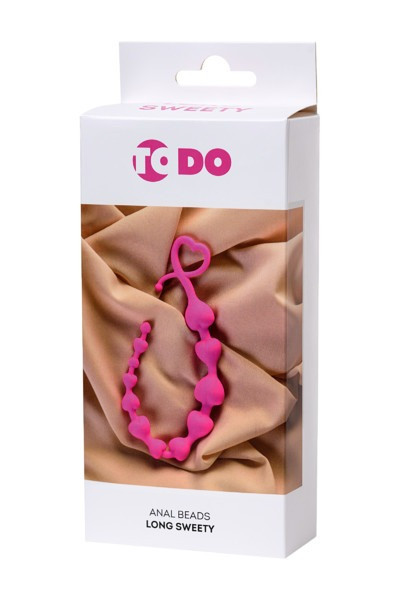Анальний ланцюжок ToDo By Toyfa Long Sweety, силікон, рожевий, 34 см, ø 2,7 см, фото 1